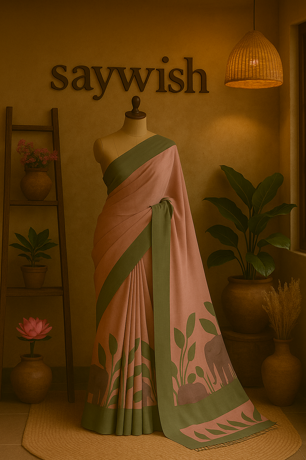 Nature Inspired Elephant Saree - Image 3